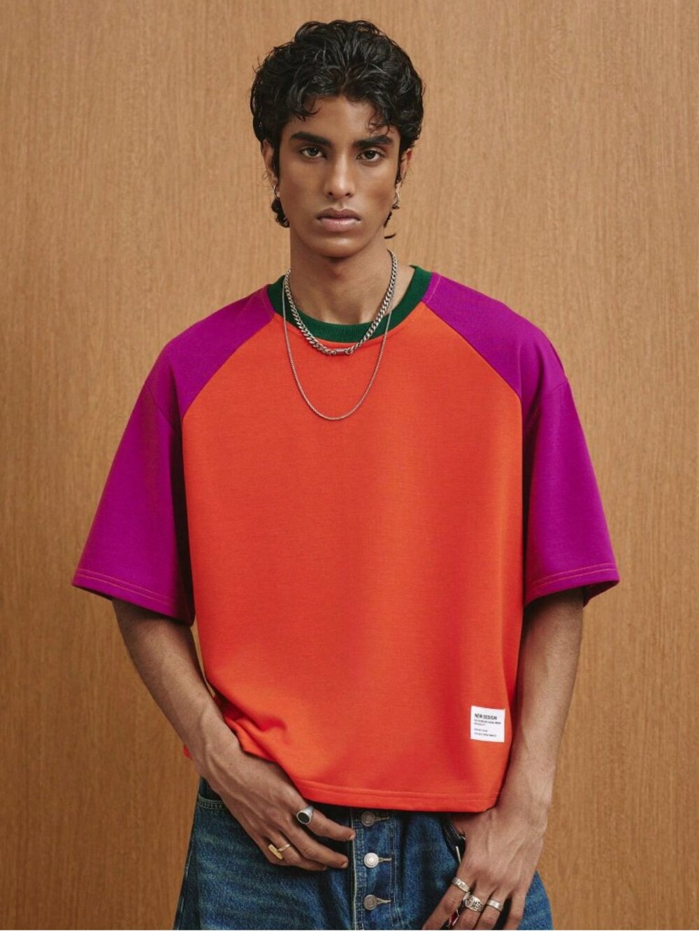 Colorblocked Relaxed Shirt Size M